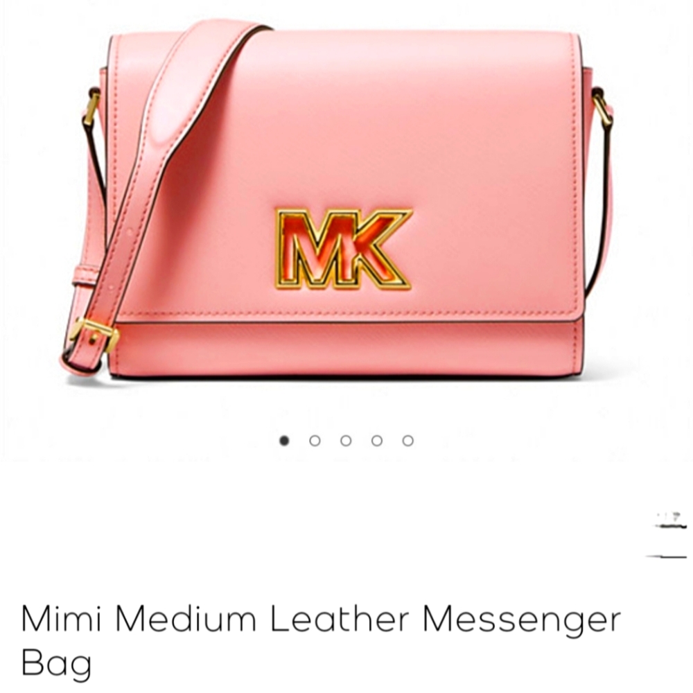 Michael Kors Pastel Pink Crossbody Bag with Gold Hardware